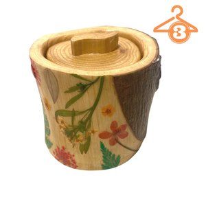 Hand Carved Wooden Trinket Box, 3"